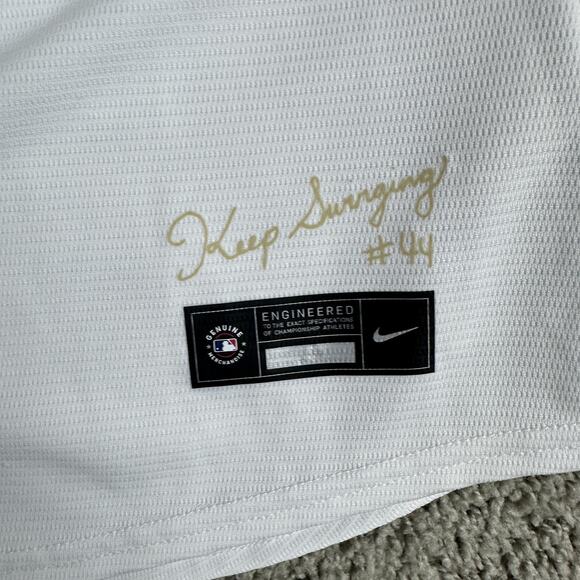 Atlanta Braves Jersey Womens Large White Blue MLB Baseball Nike City Connect 715 - Picture 6 of 14